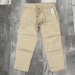 NWT OLD NAVY Linen Crop Pants in “A Stones Throw” Color, Size XS/TP
